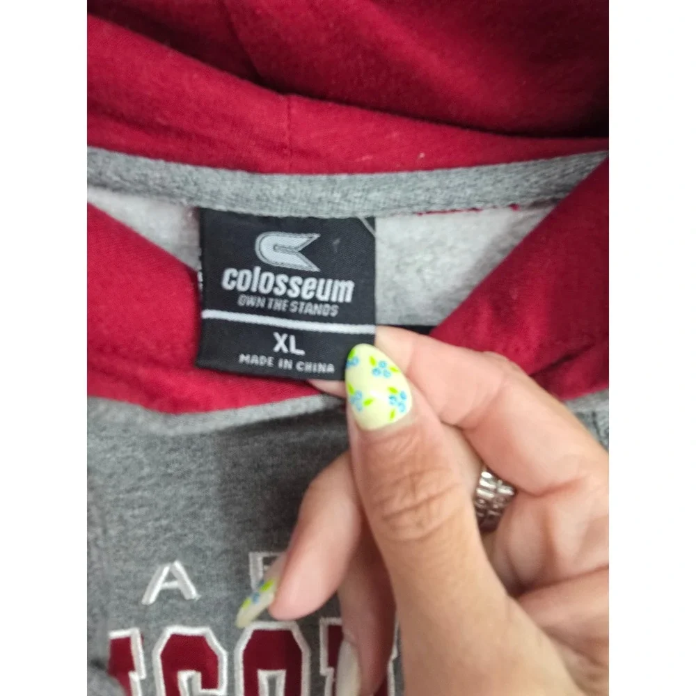 Colosseum‎ Alabama Crimson Tide Mens XL Hoodie Gray Crimson Red Embroidered Logo